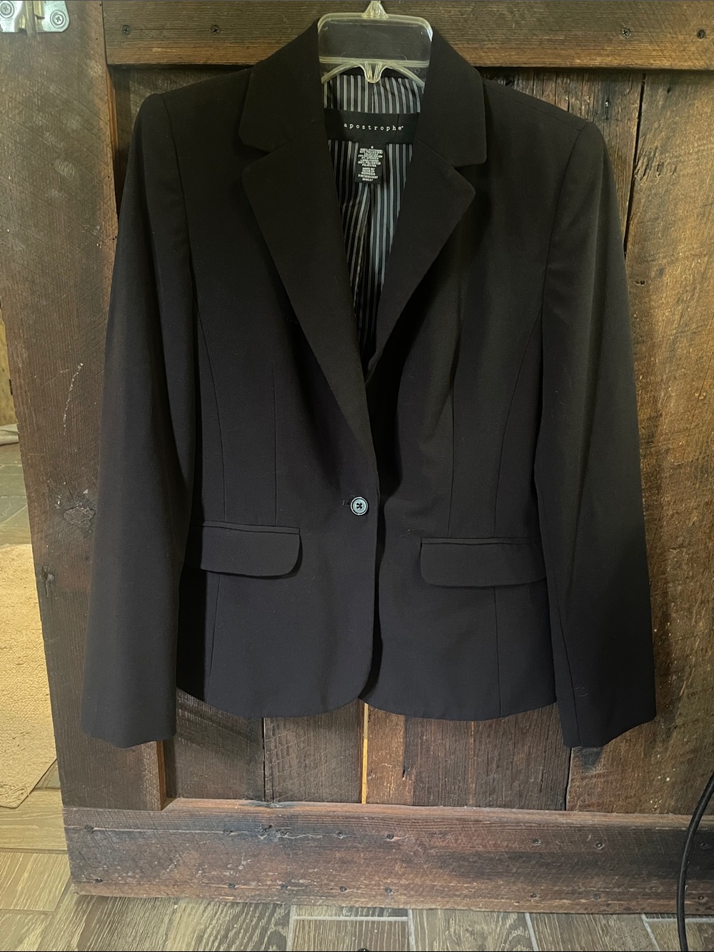 Apostrophe Black Single-Button Women's Blazer